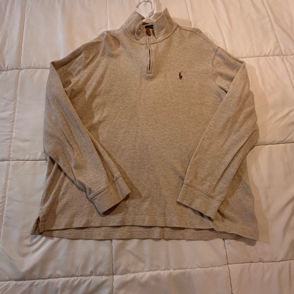 Ralph Lauren Men's Tan Zip-Up Sweater